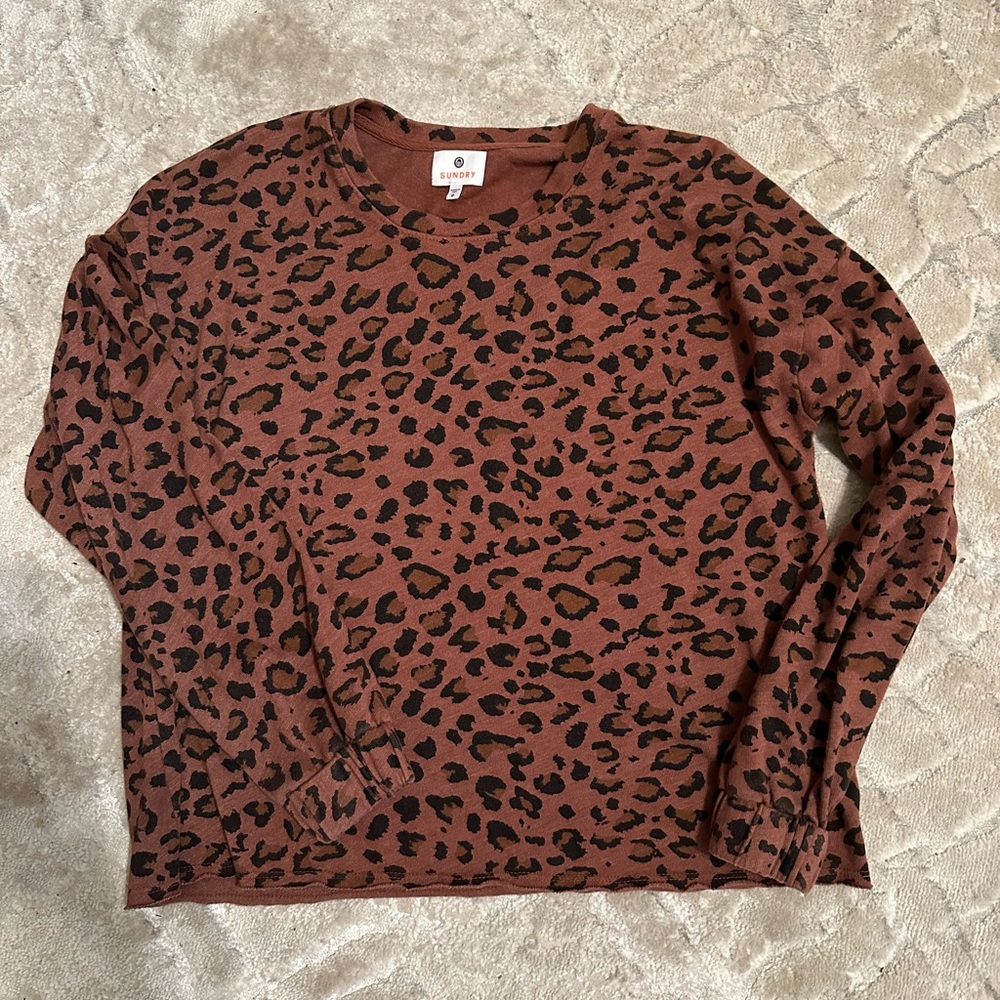 Sundry leopard sweatshirt
